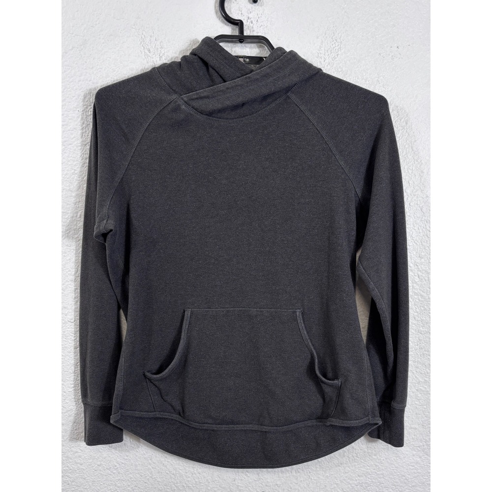 The Normal Brand Hoodie Womens S Gray Crossover Neck Raglan Sleeve Pouch Pocket